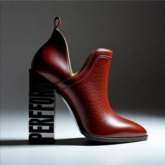 NWB ~ Sz 7 Block Heel! Brown Slip-On Ankle Booties ~ Journee Collection "Terri" - Picture 9 of 16